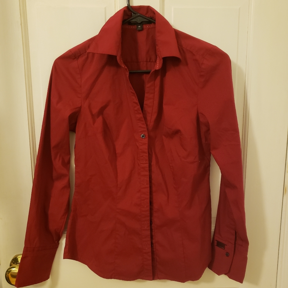 Express red dress shirt